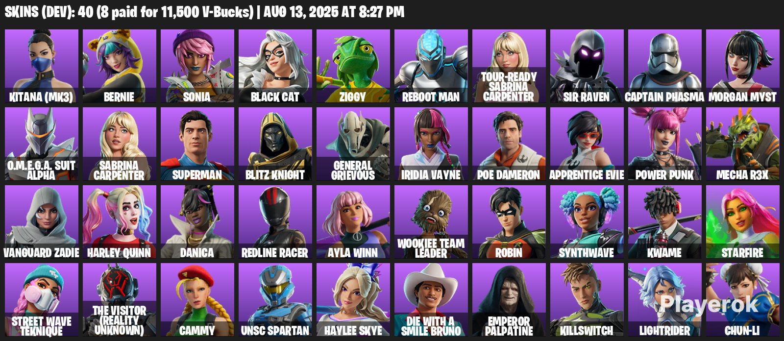 Diverse Fortnite Collection with 44 Unique Skins 🎭🖥