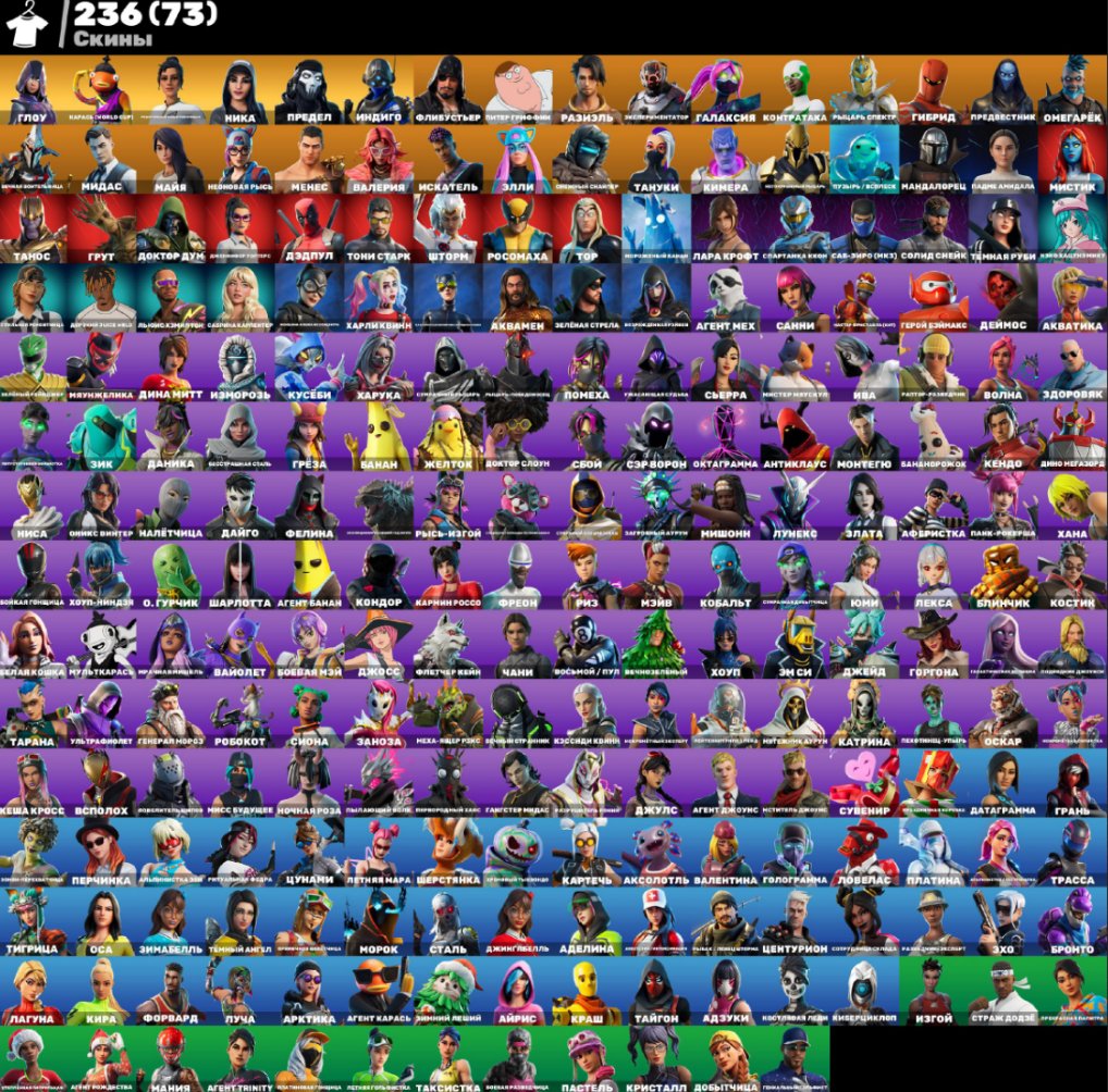 🎨 244 skins | 🌟 Fortnite account