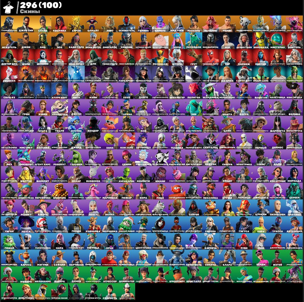Diverse Fortnite Collection with 296 Unique Skins 🖥🎭