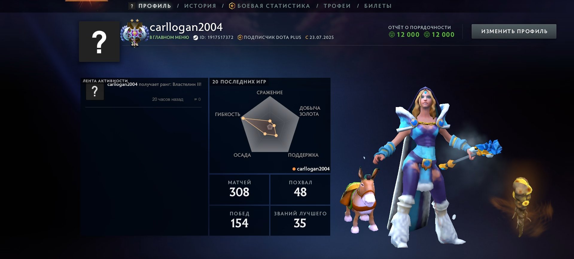 🏅 MMR 4054 | 🕒 186h | 🛡 Integrity 12000