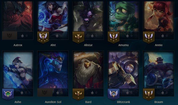 Level 30 Account with 65 Champions and 9 Skins on EU Nordic &amp; East