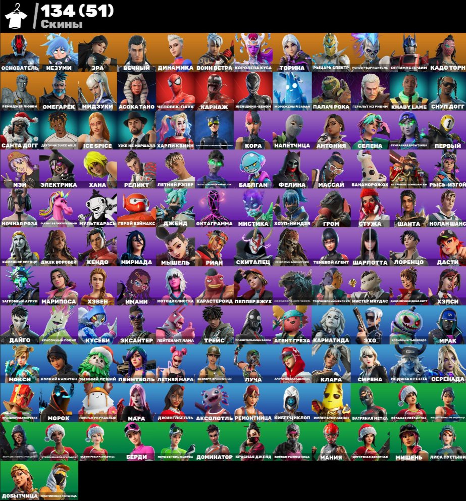 Diverse Fortnite Collection with 134 Unique Skins 🎭🖥