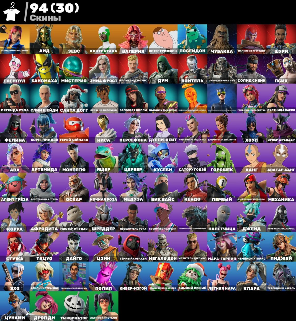 🎨 94 skins | 🌟 Fortnite account