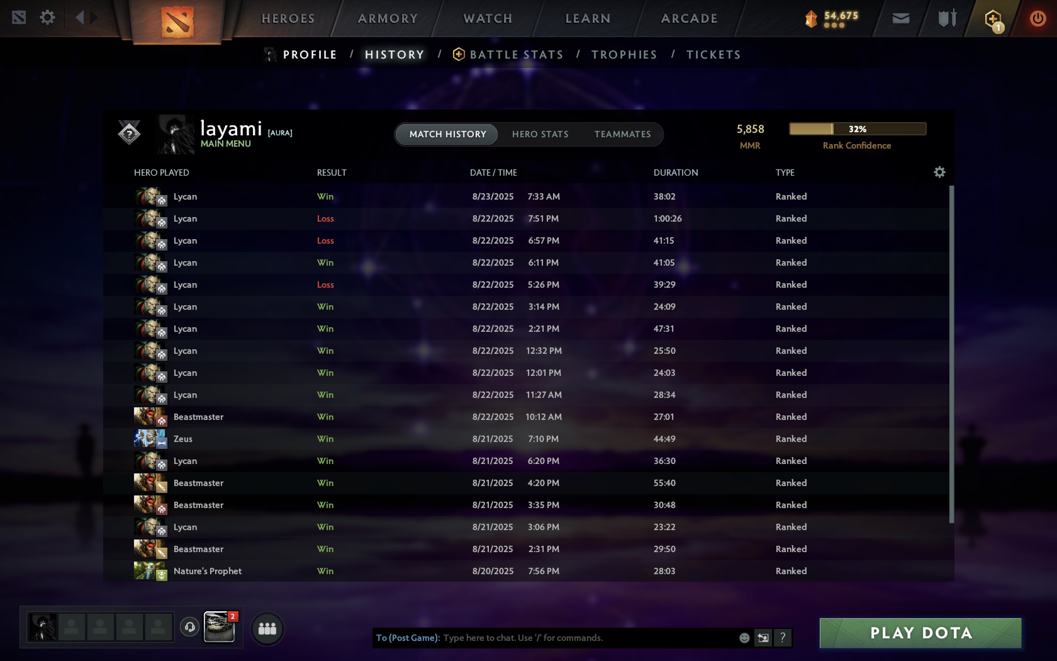 🏅 MMR 6153 | 🕒 1111 годин | 🛡 8900
