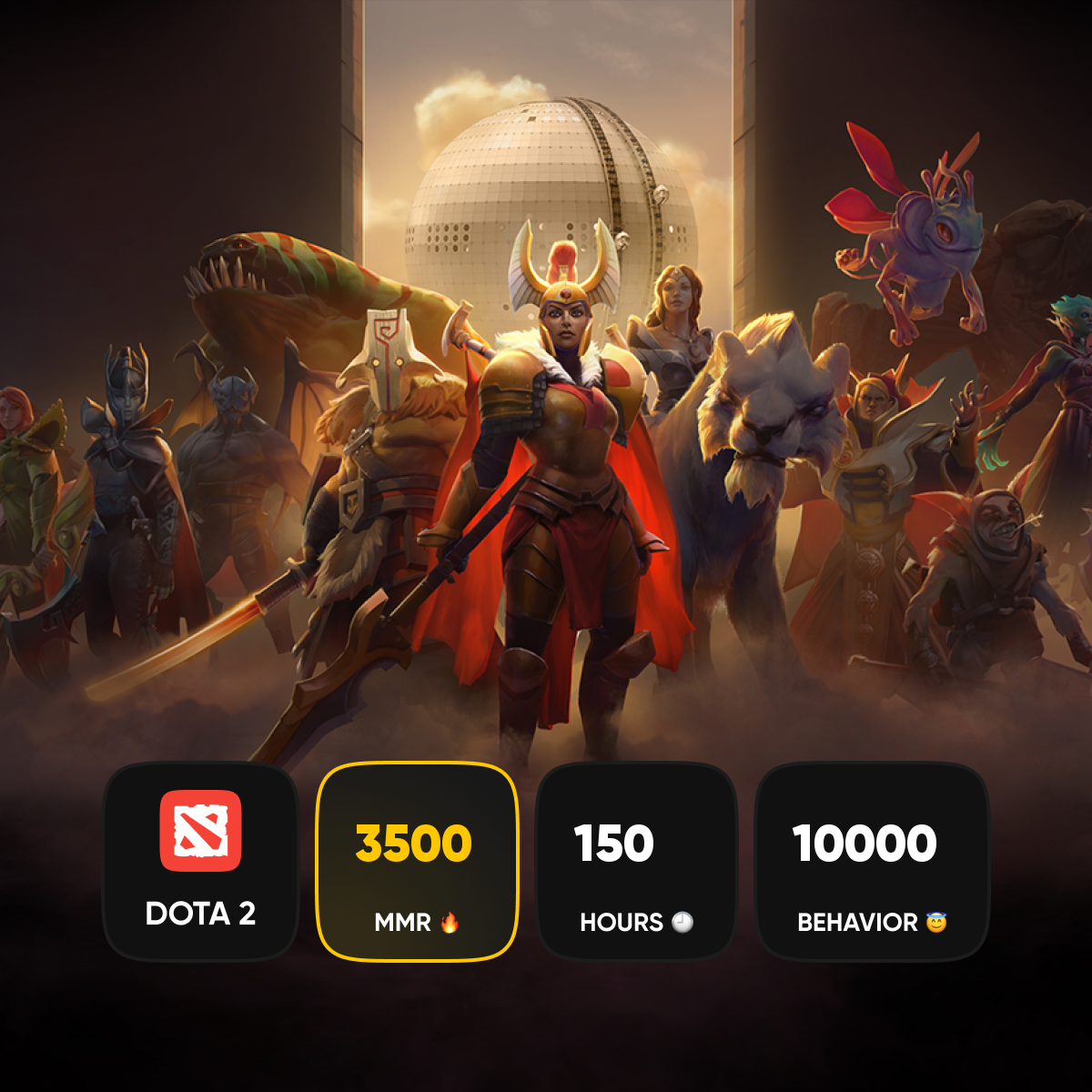 🏅 MMR 3500 | 🕒 150 годин | 🛡 10000