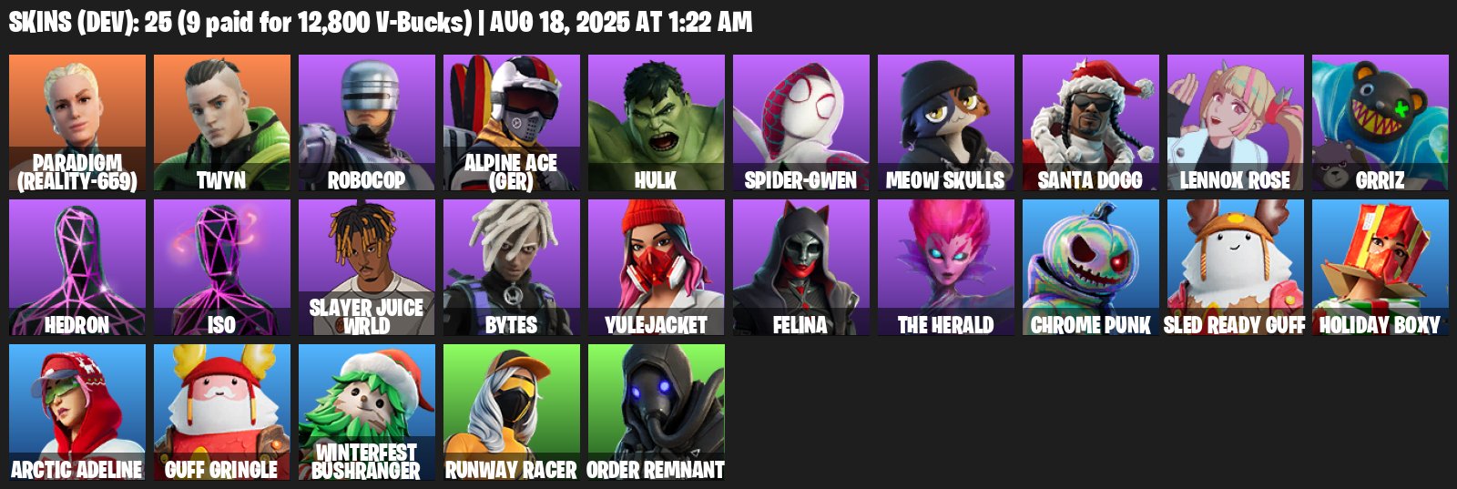 Diverse Fortnite Collection with 25 Unique Skins 🎭🖥