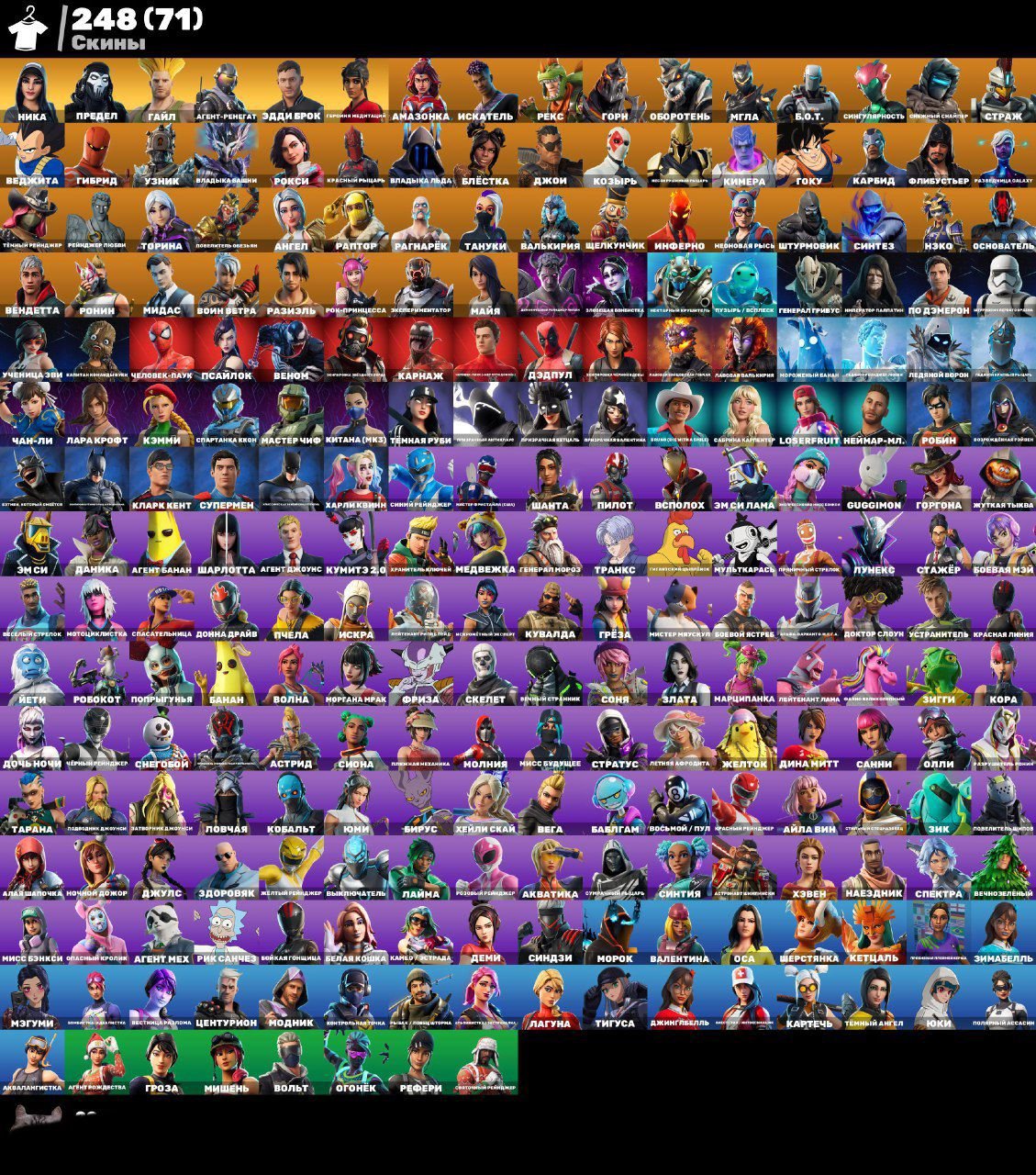 Impressive Fortnite Collection with 248 Unique Skins 🎭🖥