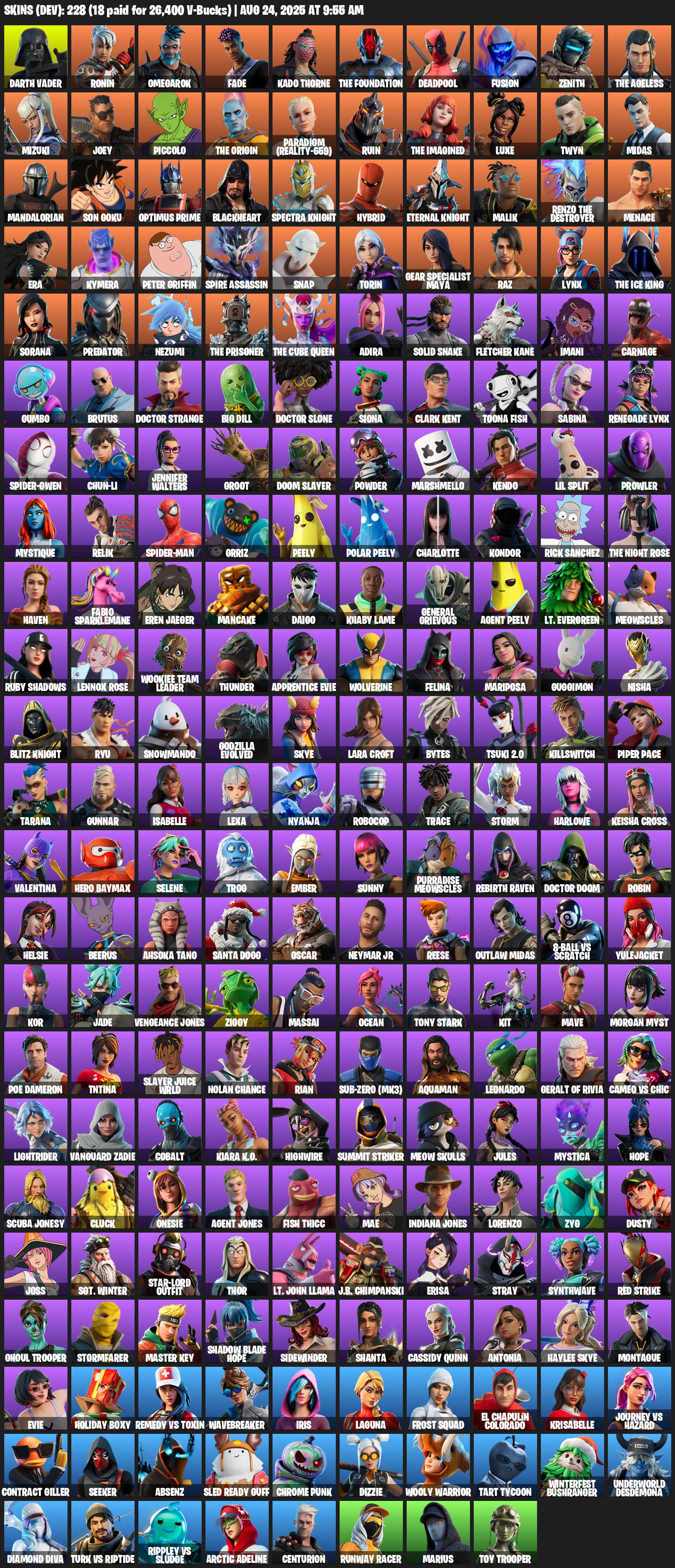 Diverse Collection of 228 Skins for PC Battle Royale 🎭🖥