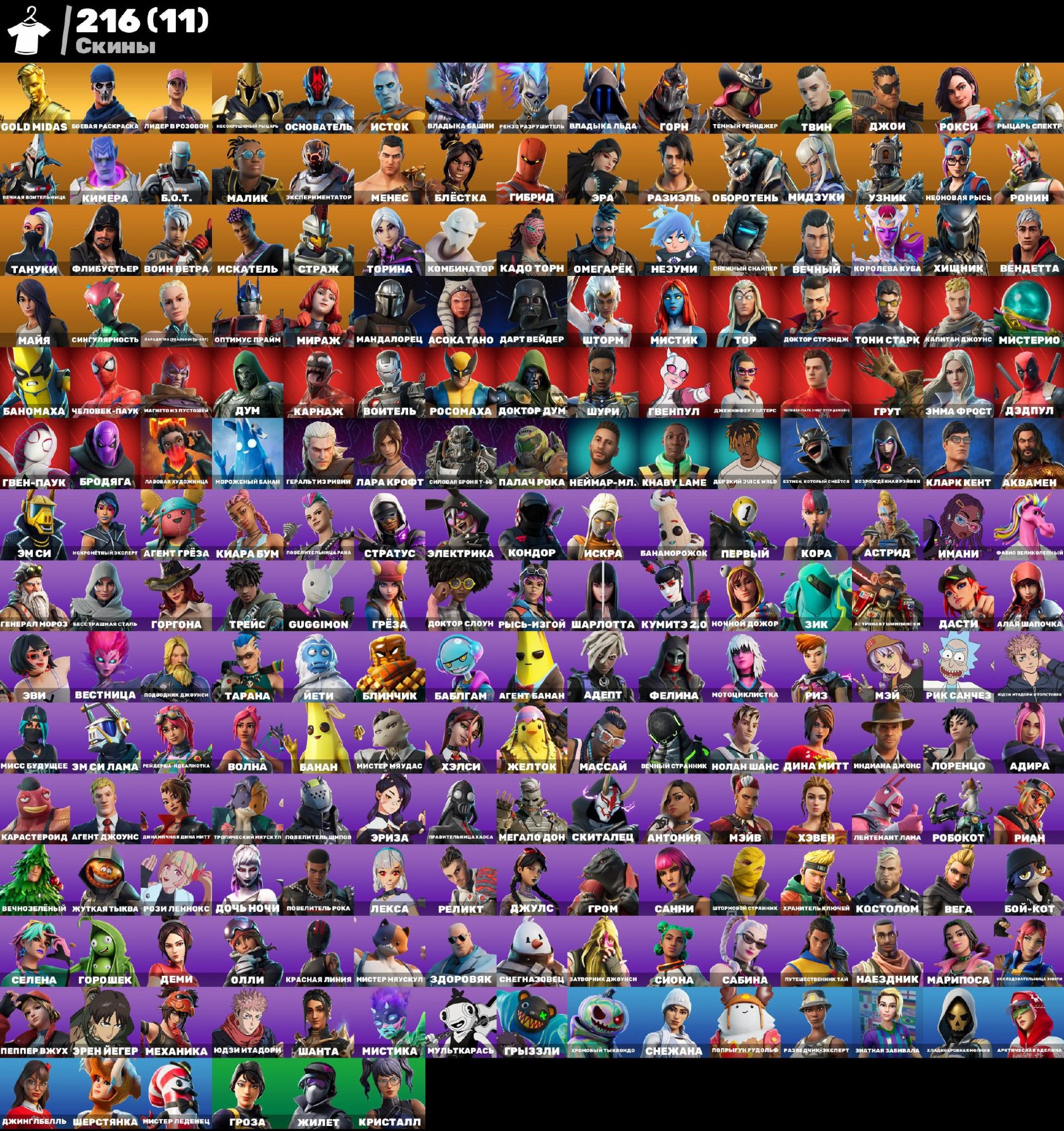 Diverse Collection of 216 Skins for PC Battle Royale 🎭🖥