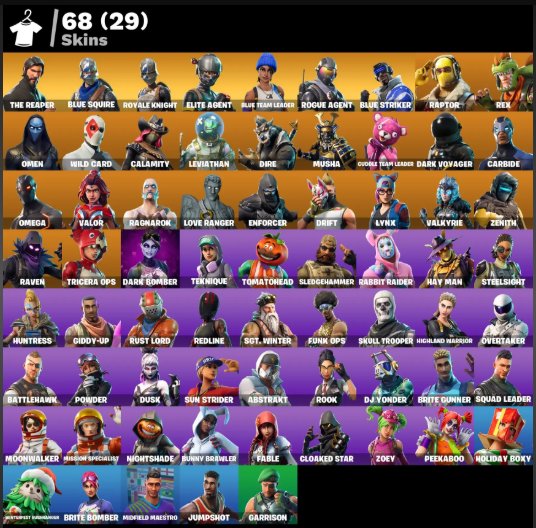 Diverse Fortnite Collection with 68 Unique Skins on PC 🎭🖥