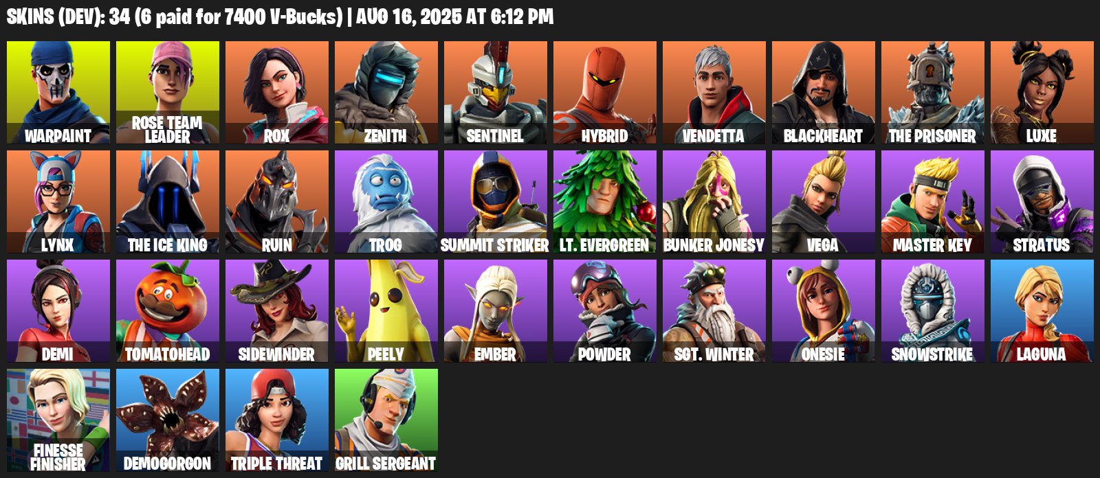 🎨 34 skins | 🌟 Fortnite account
