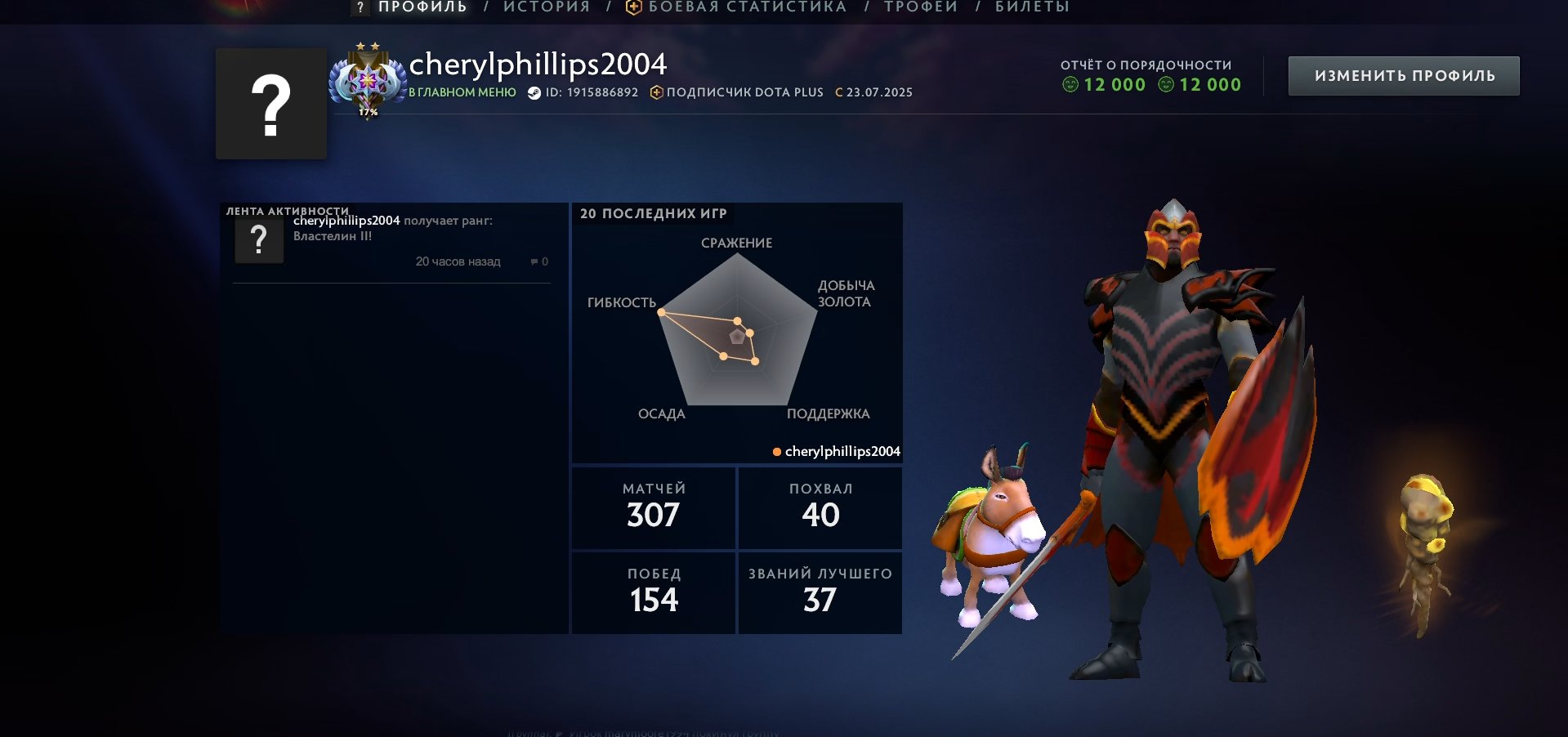 🏅 MMR 4031 | 🕒 187h | 🛡 Integrity 12000