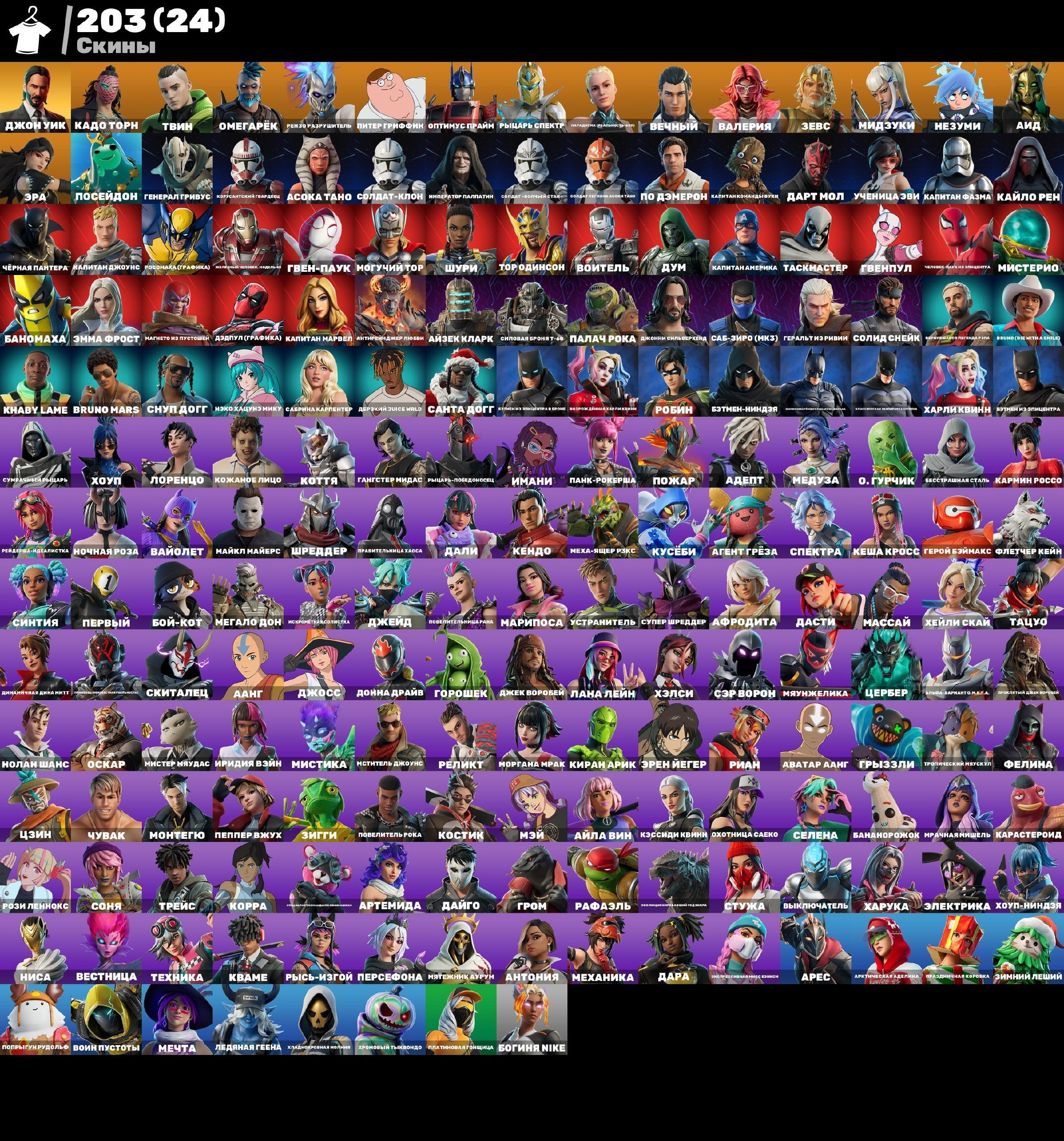 Diverse Fortnite Collection with 204 Skins on PC 🎭🖥