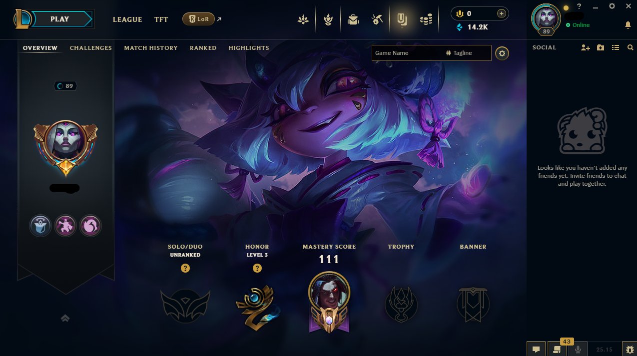 Level 89 Account with 41 Champions and 7 Skins on EU West