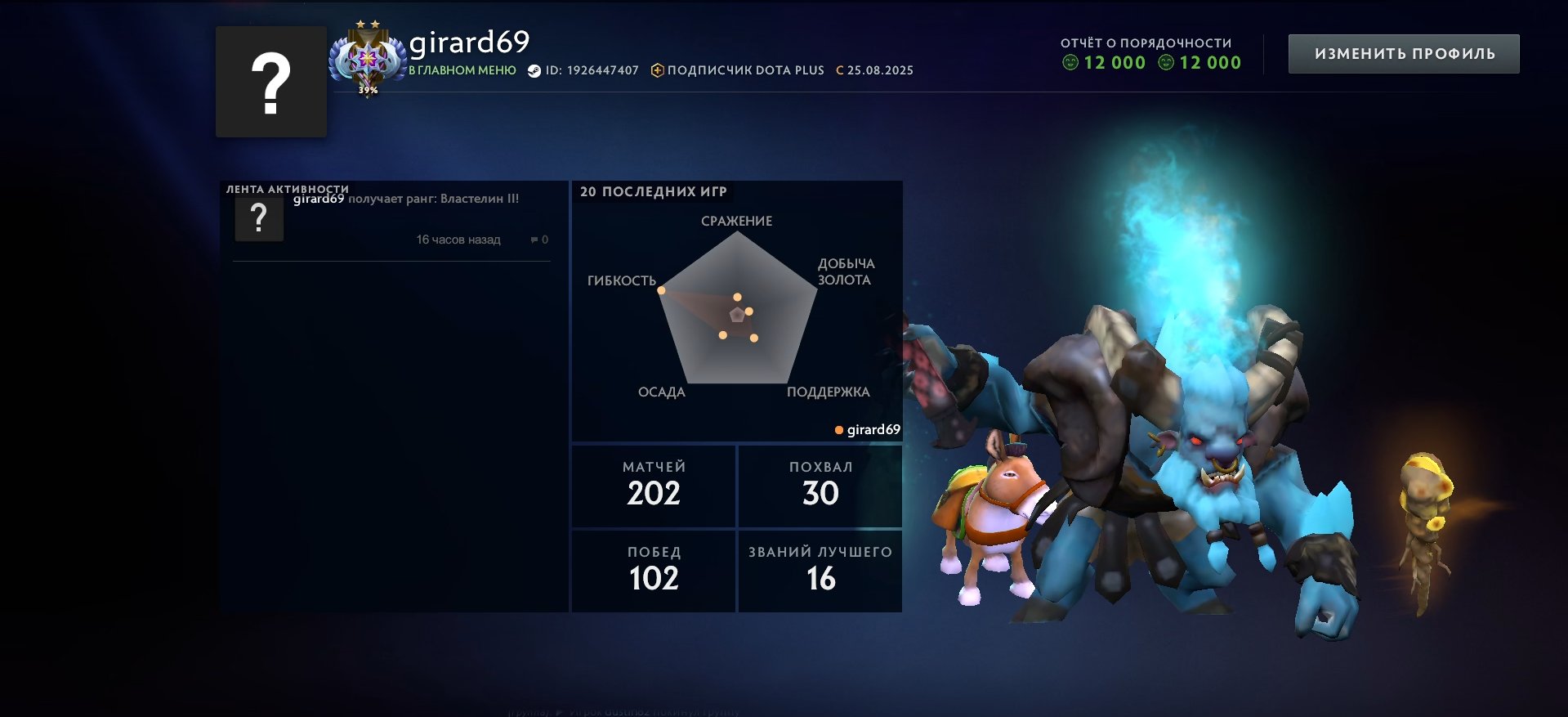 🏅 MMR 4065 | 🕒 167h | 🛡 Integrity 12000
