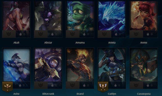 Unranked Level 30 Account with 72 Champions and 35 Skins