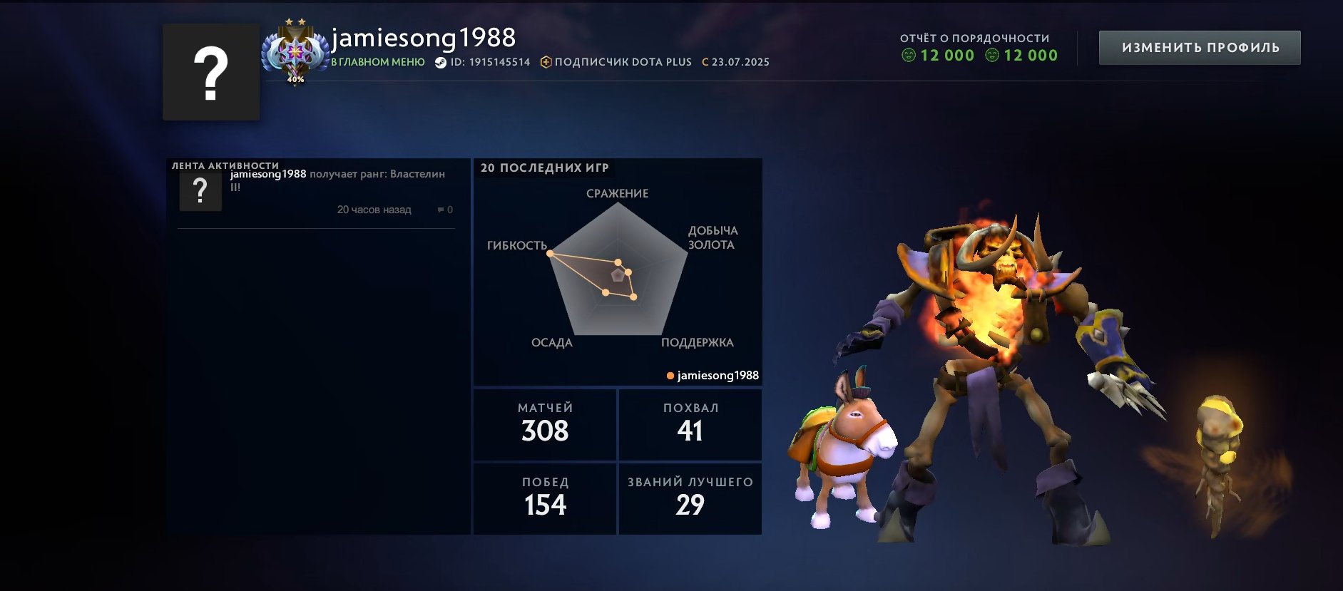 🏅 MMR 4054 | 🕒 188h | 🛡 Integrity 12000