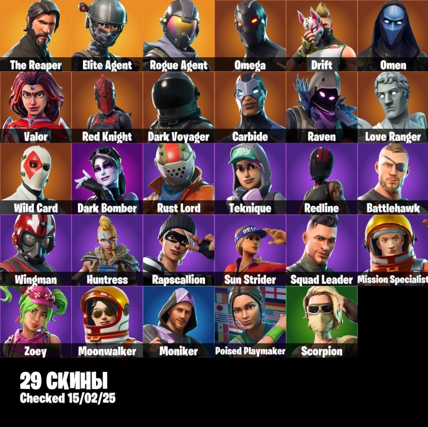 Diverse Fortnite Collection with 29 Unique Skins 🎭🖥
