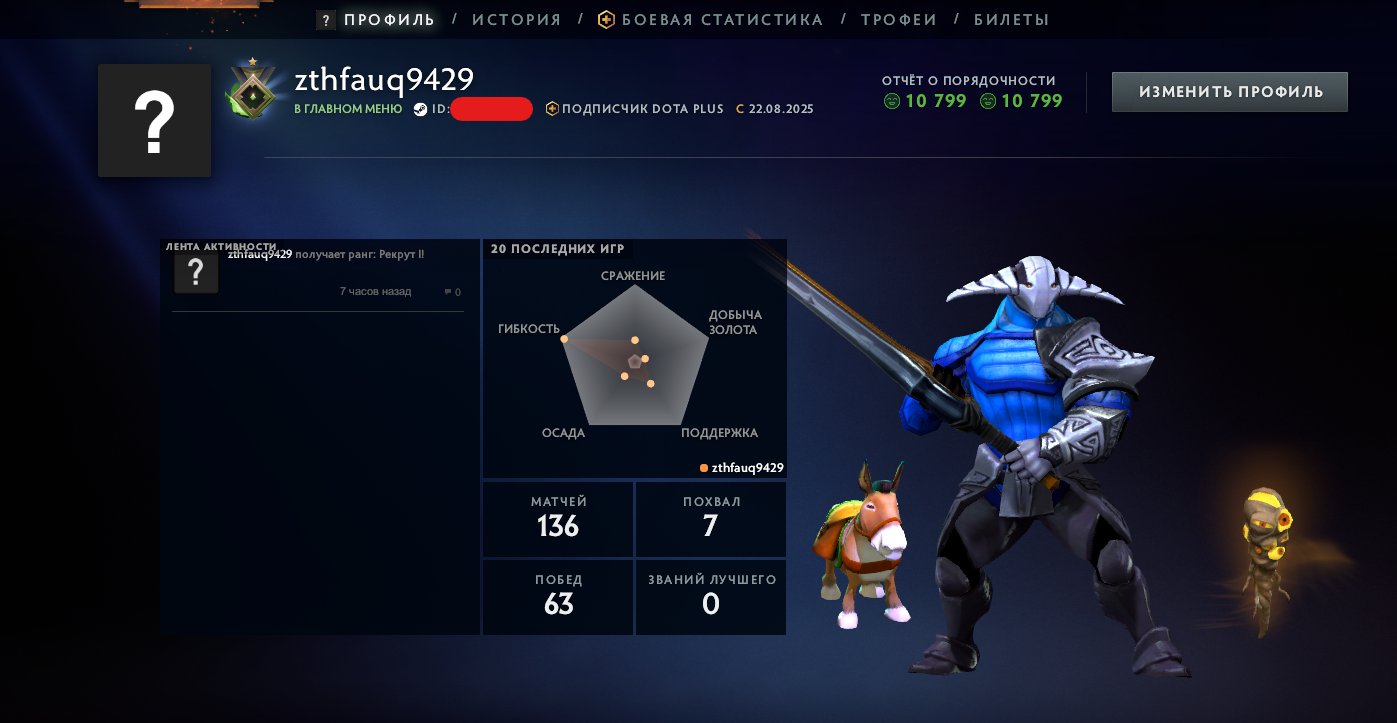🏅 MMR 1 | 🕒 200h | 🛡 Integrity 10799