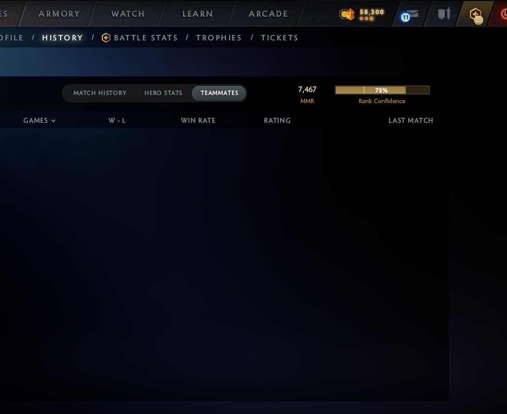 High-Ranked Dota 2 Account with 7466 MMR and 234 Hours Played