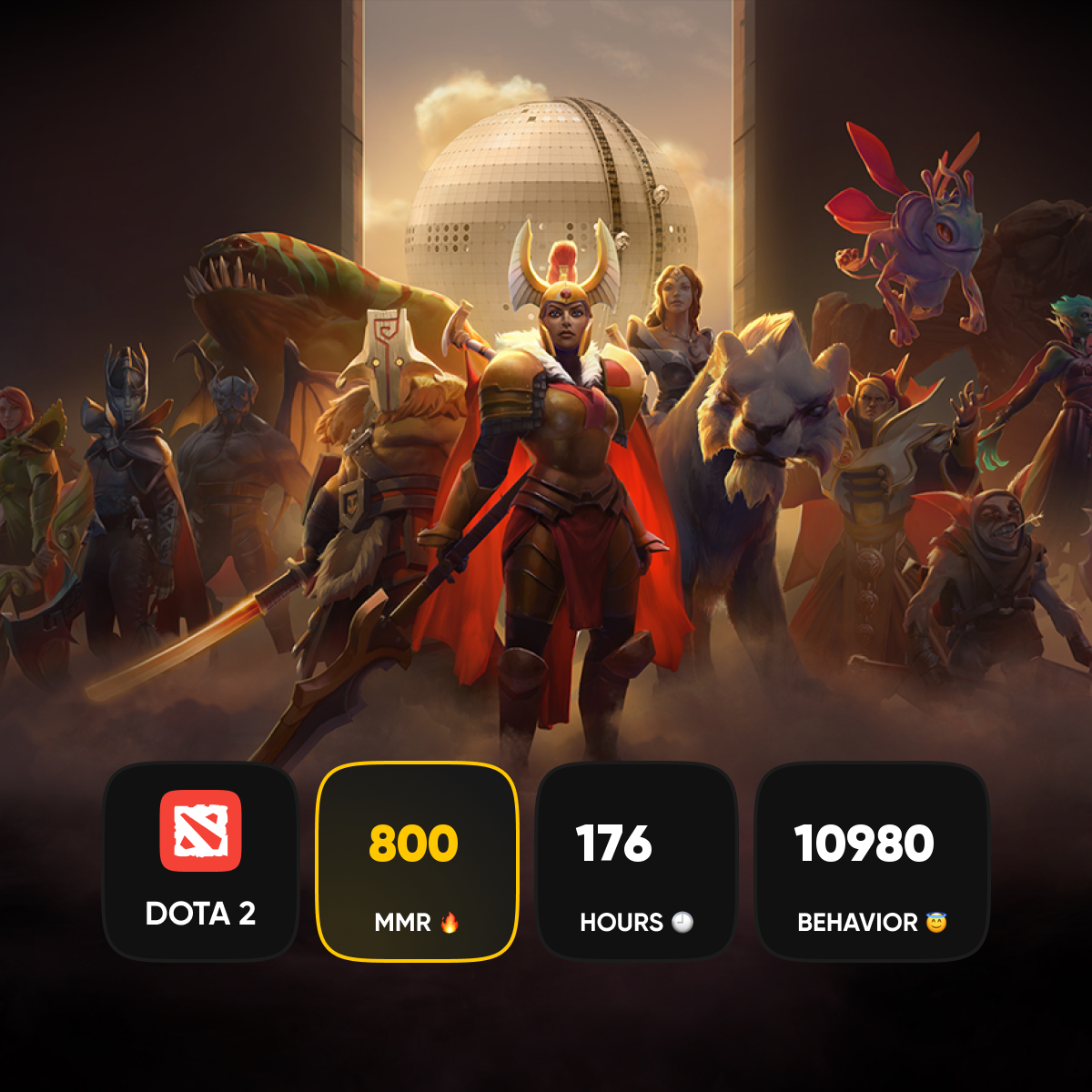 🏅 MMR 800 | 🕒 176 годин | 🛡 10980