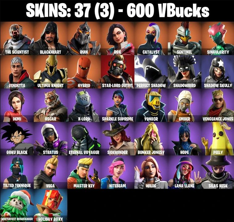 💥 37 skins | 🌟 Fortnite account