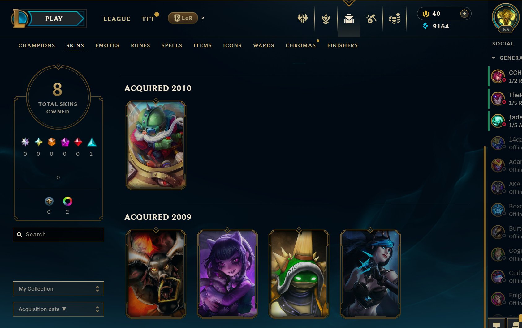 North America Account - Level 53, 38 Champions, 8 Skins, Unranked