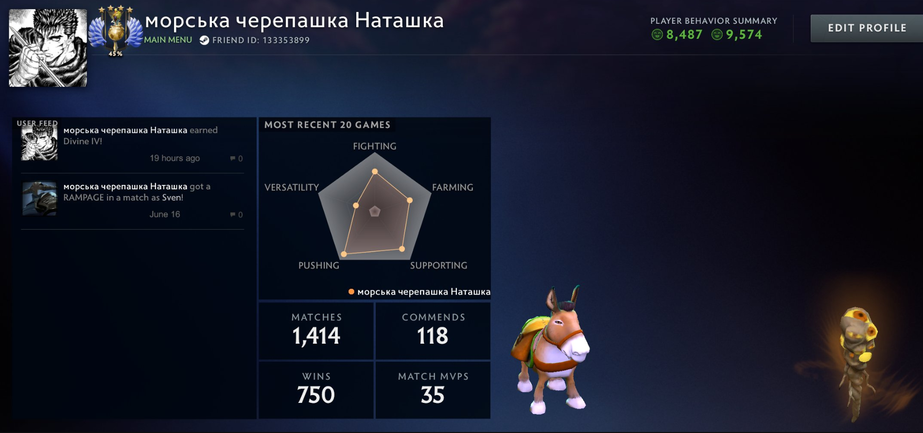 💠 5900 MMR | Титан • 10 000 порядочності • Основний пул • Без донату • Повний доступ 🔐