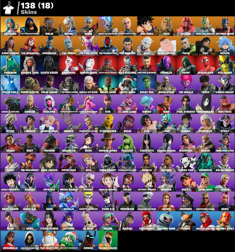 🎨 138 skins | 🌟 Fortnite account