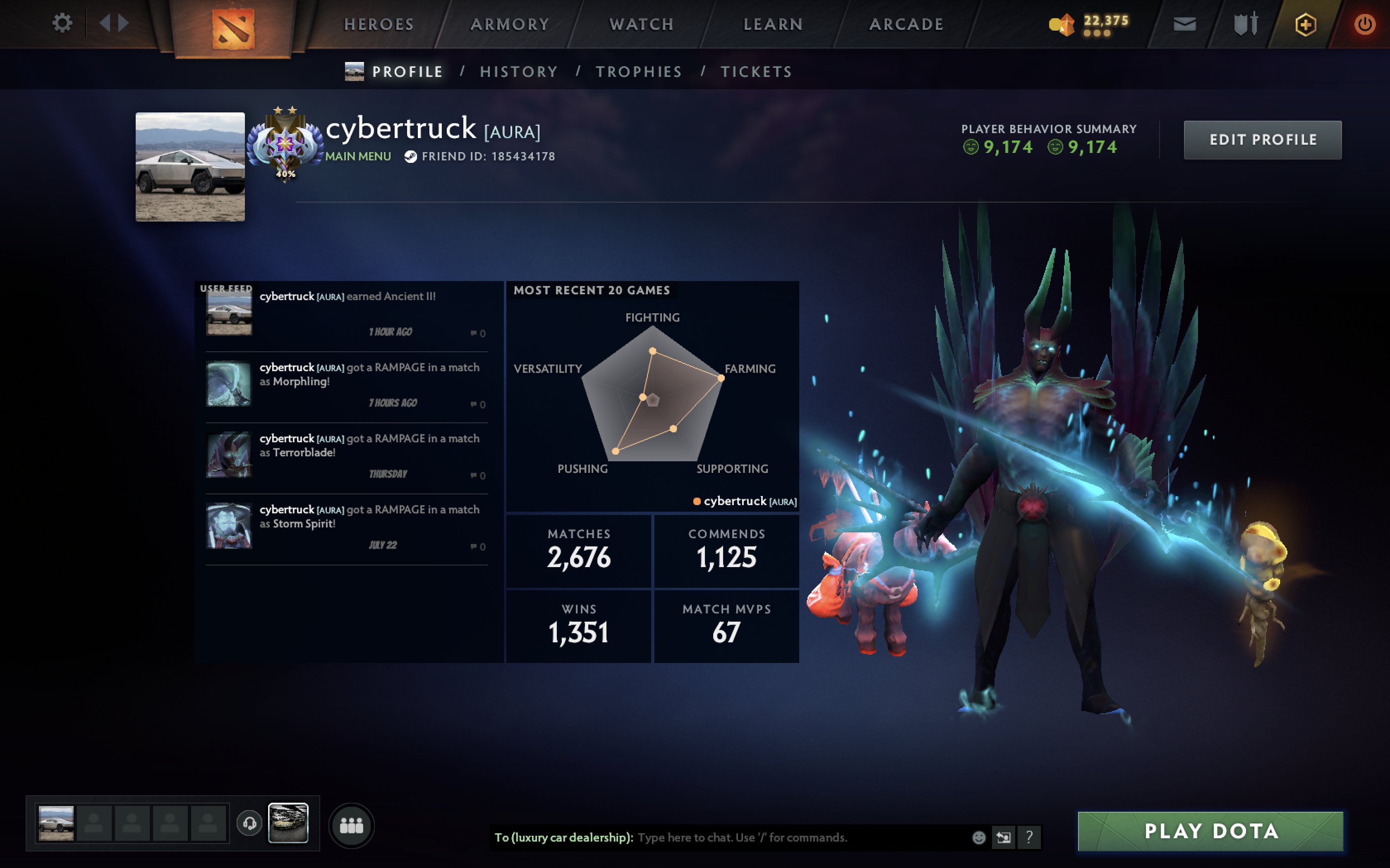 Quality Ranked Account with 4030 MMR and 2500 Hours Played