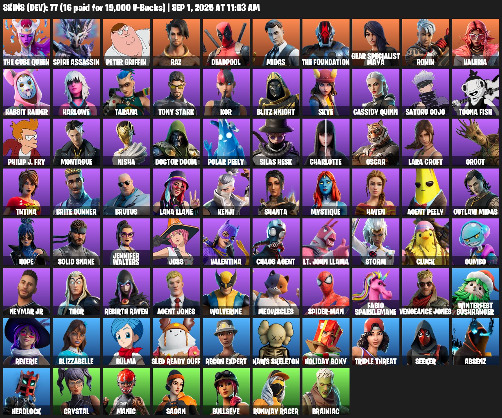 💥79 skins | 🌟 Fortnite account