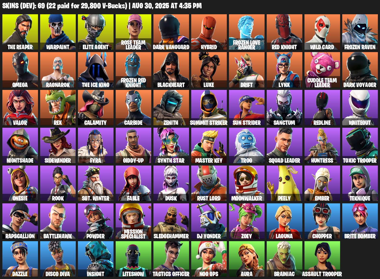 💥This account features 90 unique skins! 😍 OG STW, The Reaper, Elite Agent, and more! 🎮
