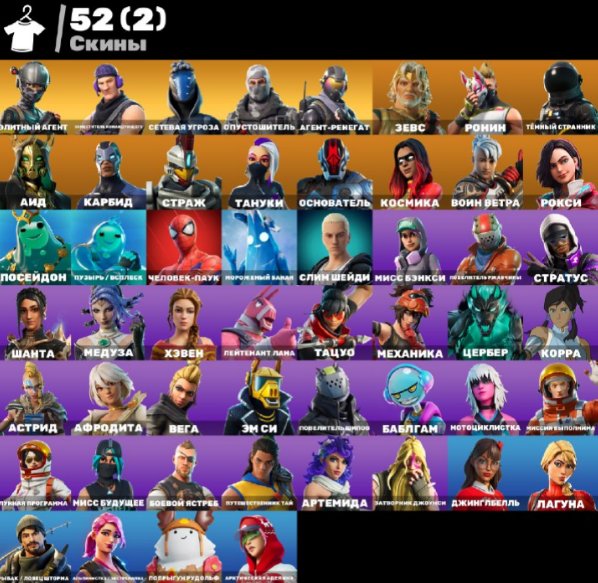 Diverse Fortnite Collection with 52 Unique Skins on PC 🎭🖥