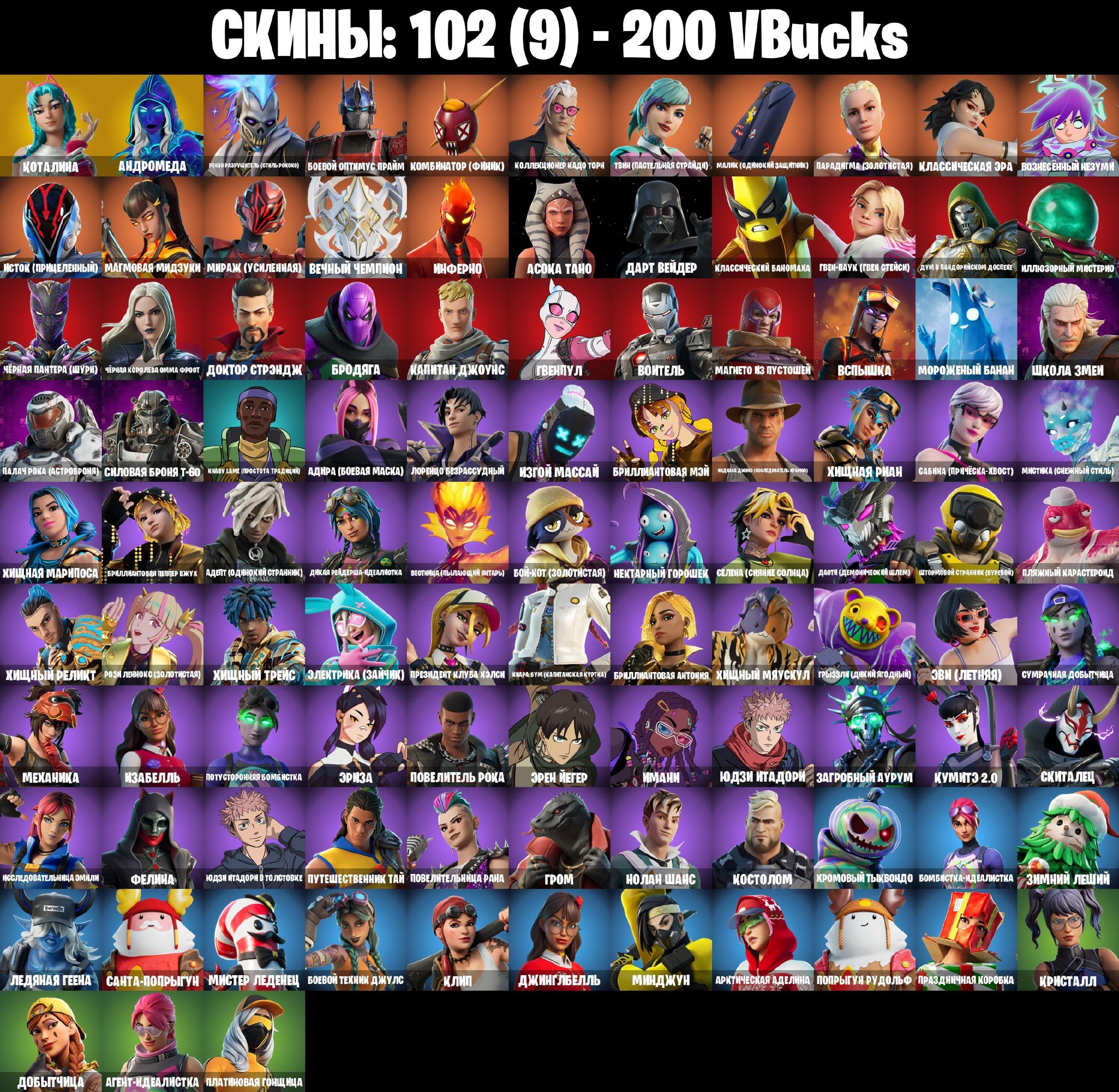 Diverse Collection of 102 Unique Skins for PC Battle Royale