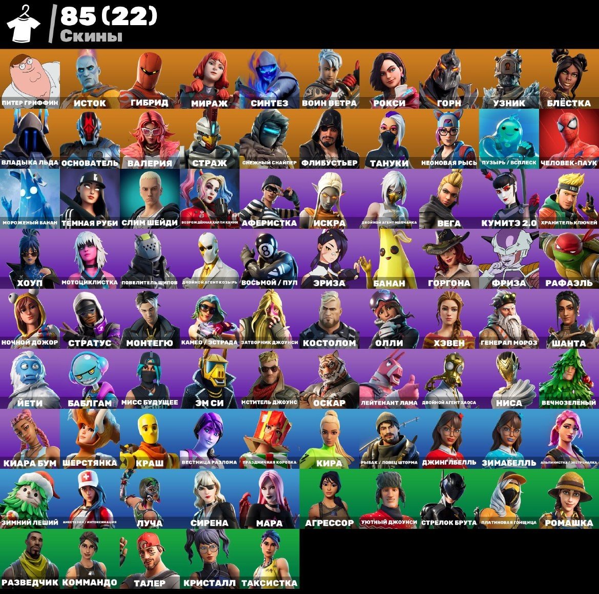 Diverse Fortnite Collection with 85 Unique Skins on PC 🎭🖥
