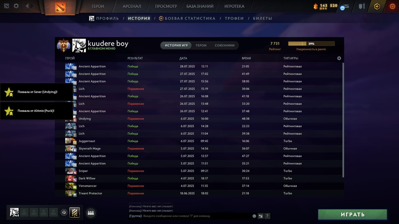 High-Ranked Dota 2 Account with Impressive Stats