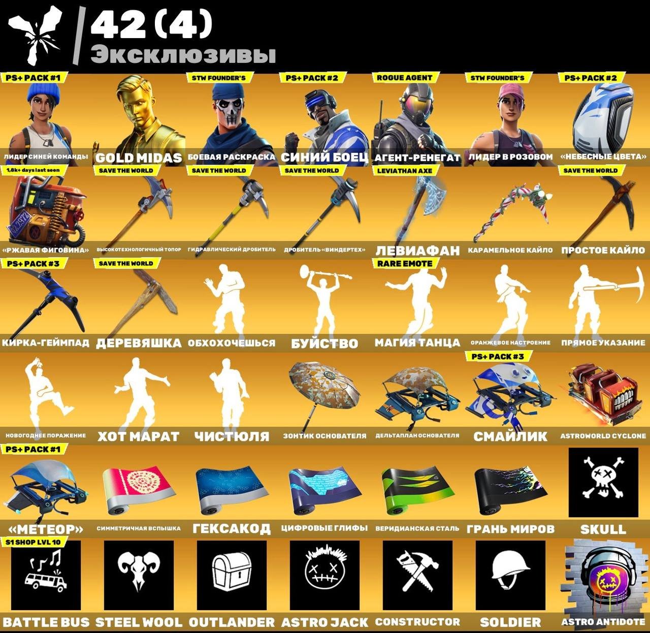 Epic Fortnite Collection with 188 Unique Skins 🖥🎭