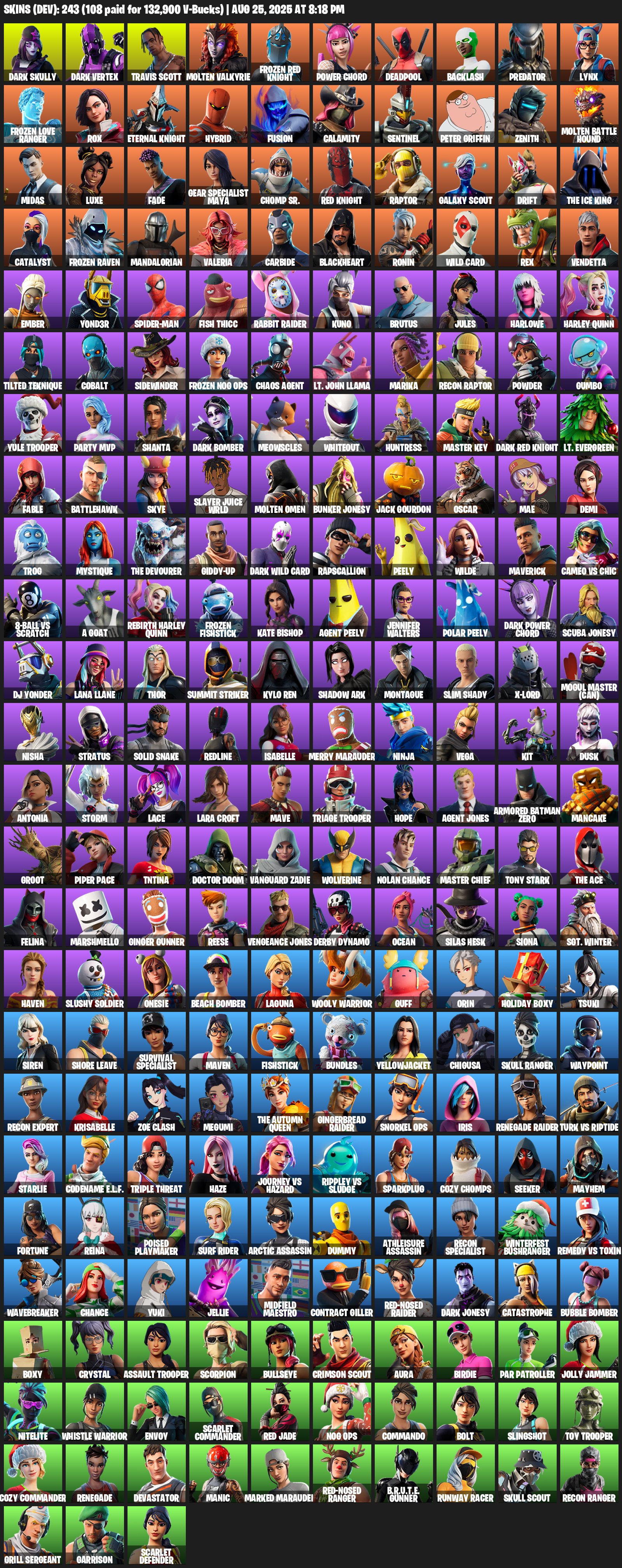 Unique Battle Royale Collection with 243 Skins on PC 🎭🖥