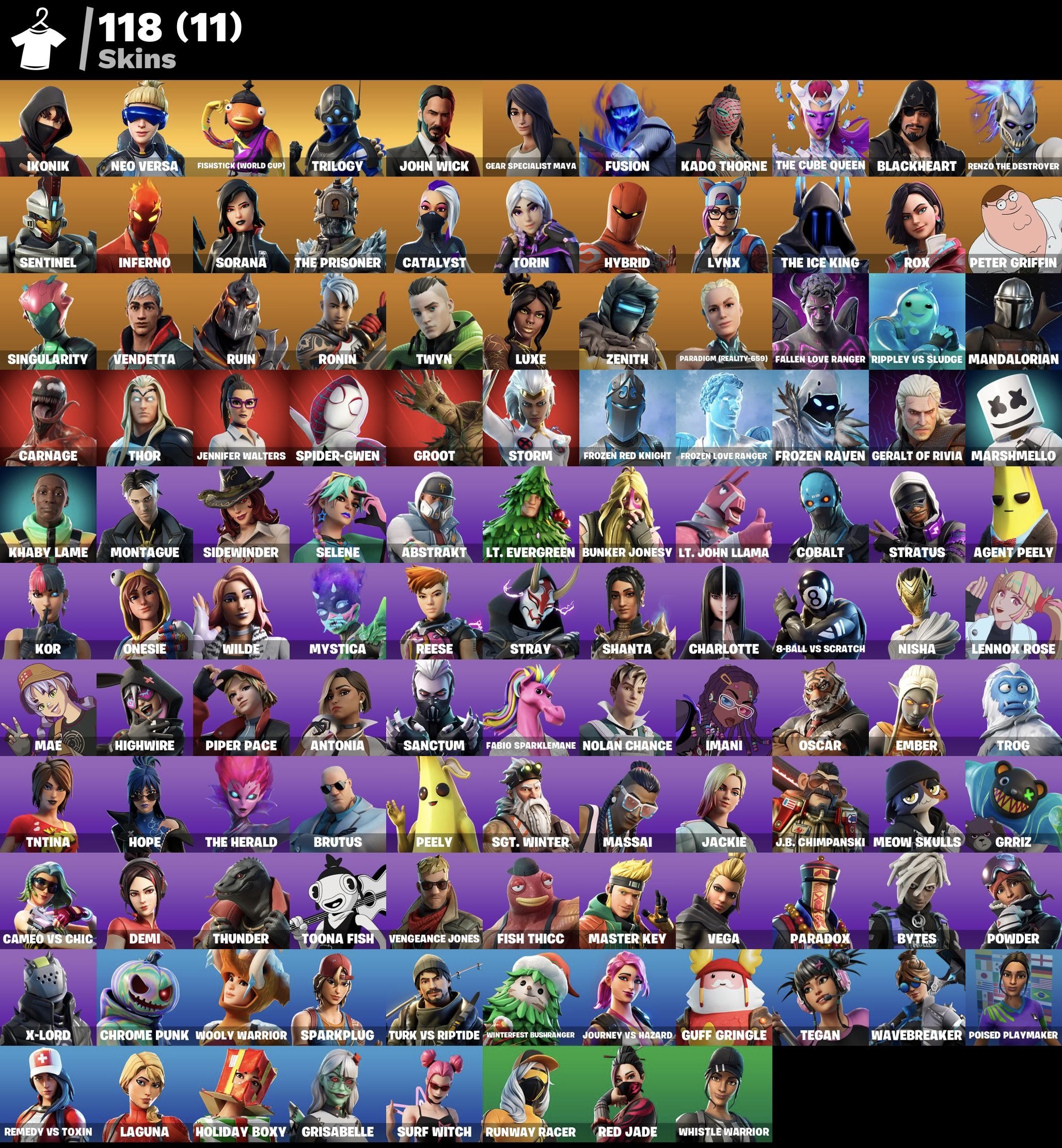 💟 IKONIK | RARE ACCOUNT | 【118 SKINS】