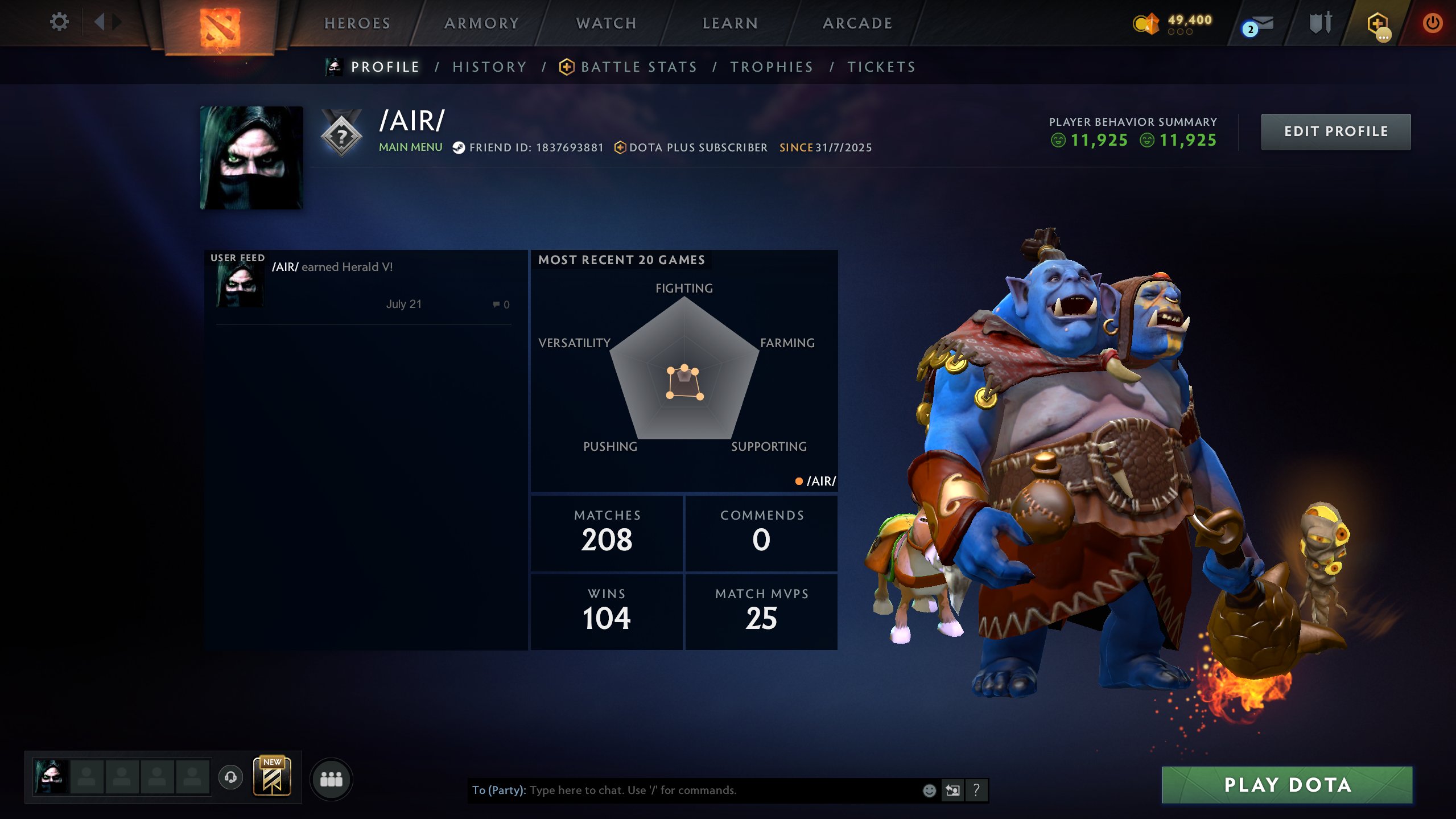 Рейтингований акаунт Dota 2 з 706 MMR та 200 годинами гри