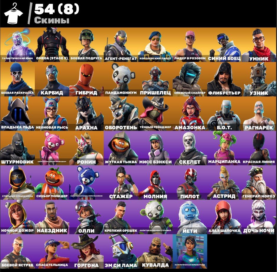Diverse Fortnite Collection with 54 Unique Skins on PC 🎭🖥