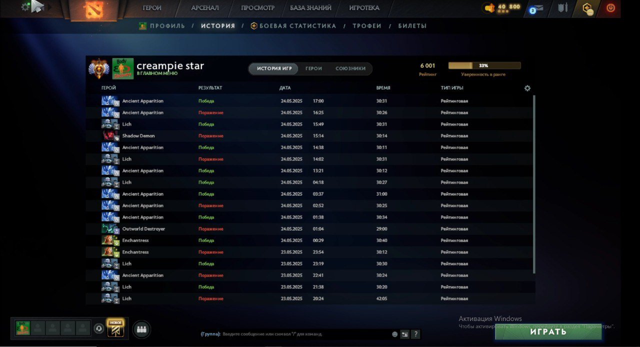 High-Ranked Dota 2 Account with 6000 MMR and 180 Hours Played