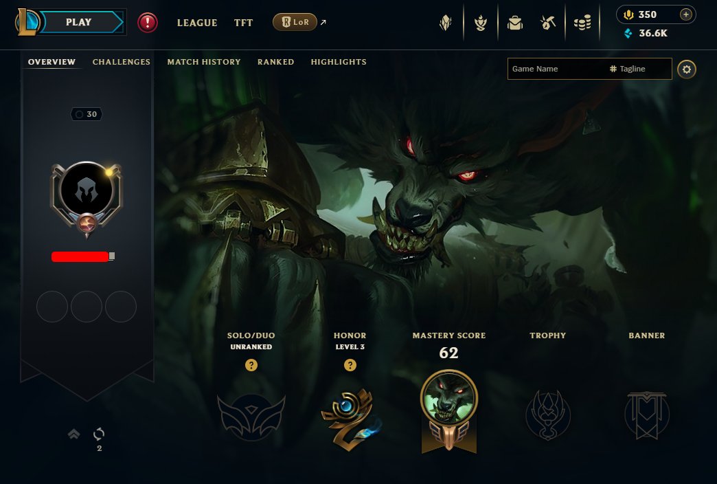 Unranked EU West Account with 3 Champions and 9 Skins