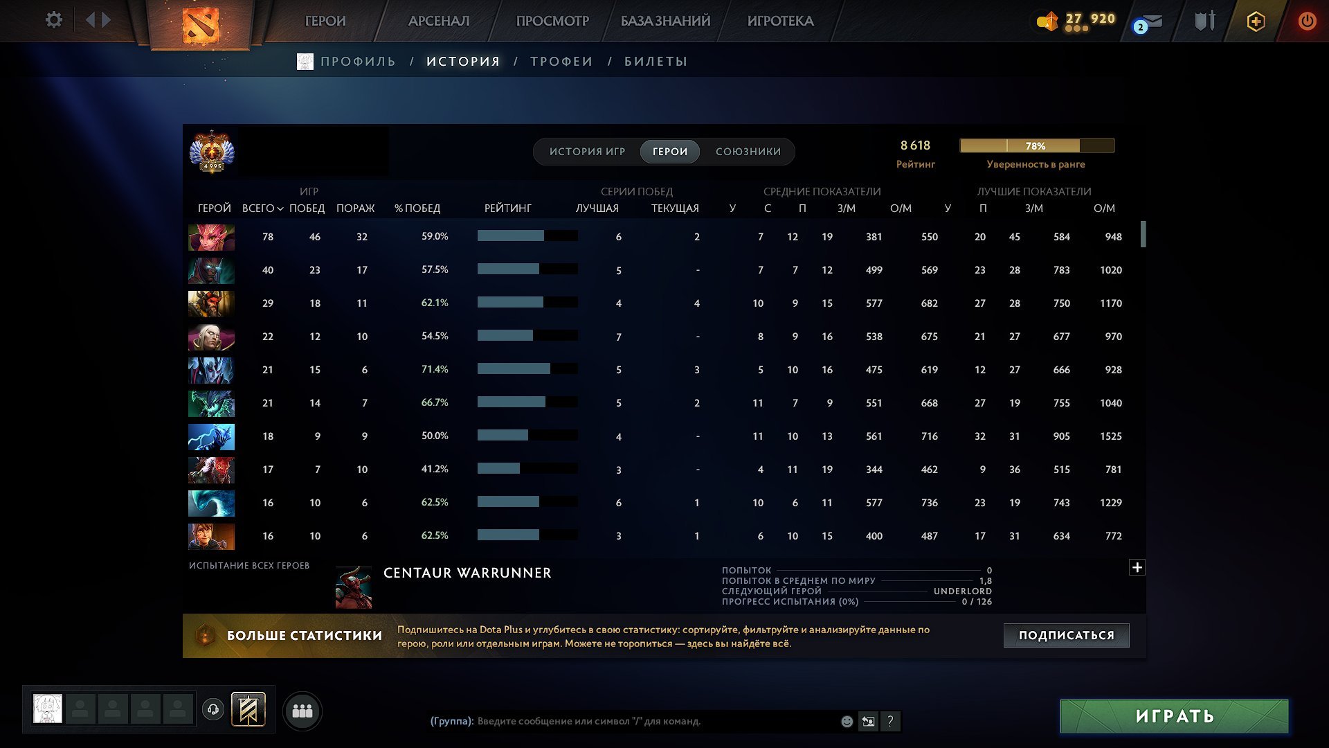 🏅 MMR 8800 | 🕒 400 годин | 🛡 11000
