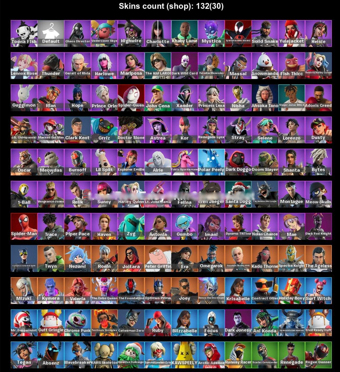 💖 Fortnite account with 132 skins!