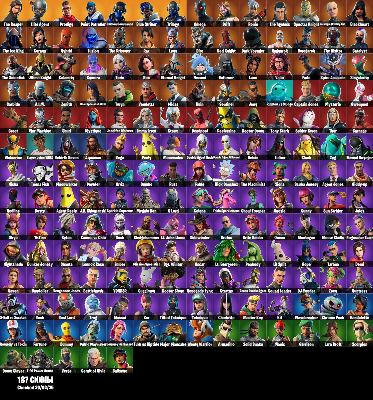 🎨 187 skins | 🌟 Fortnite account