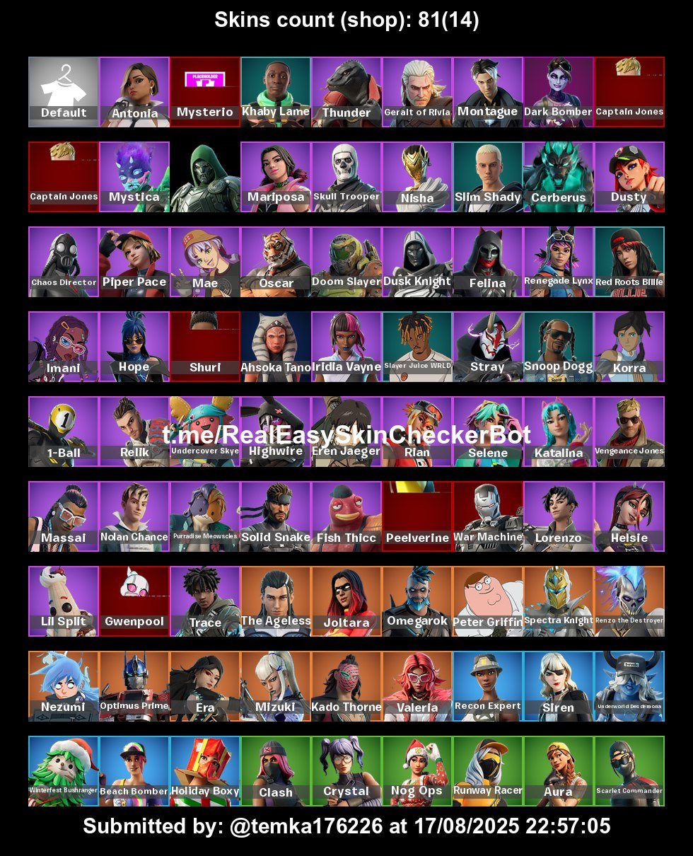 Diverse Battle Royale Collection with 82 Unique Skins 🖥🎭