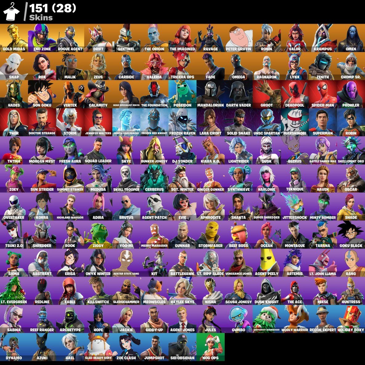 Extensive Collection of 151 Skins for PC Battle Royale