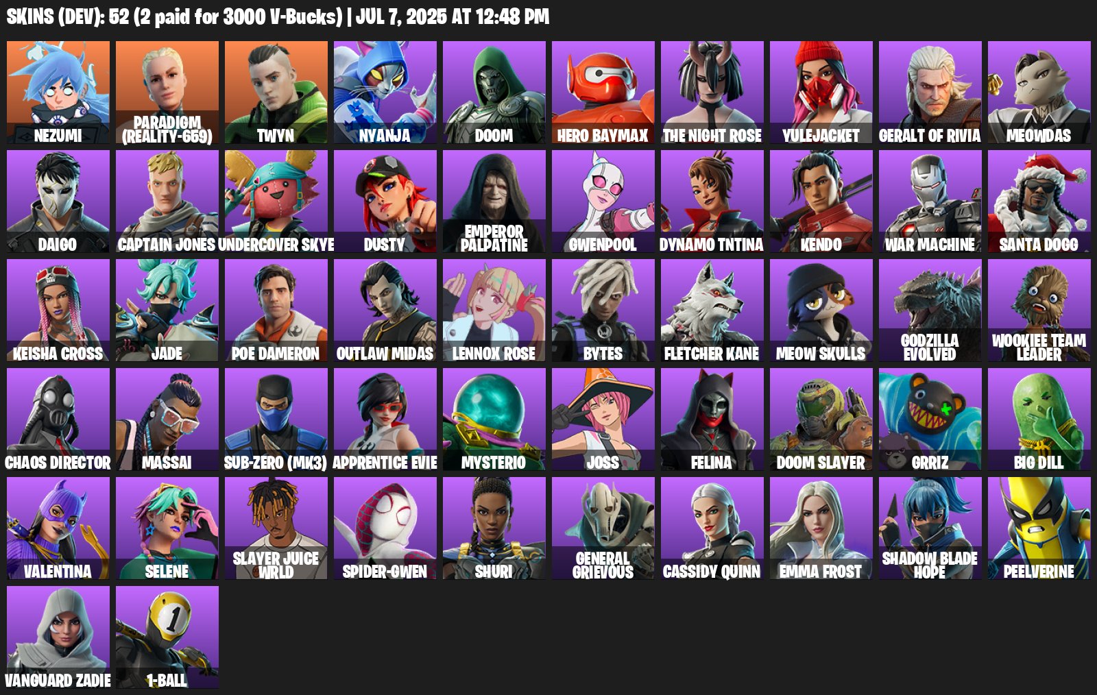 Battle Royale Account with 52 Unique Skins on PC 🎭🖥
