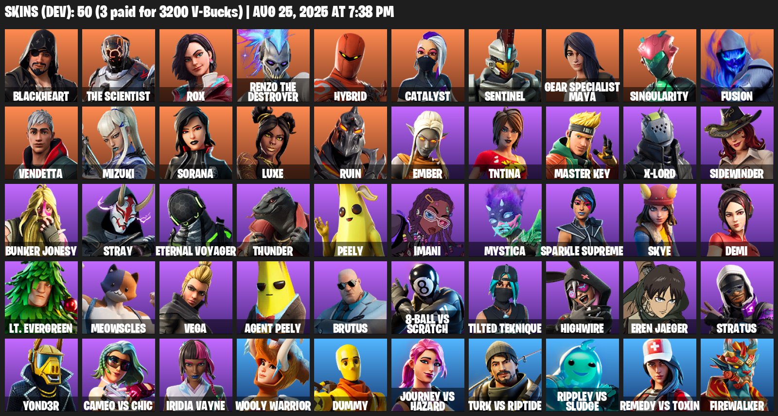 Diverse Fortnite Collection with 50 Unique Skins on PC 🎭🖥